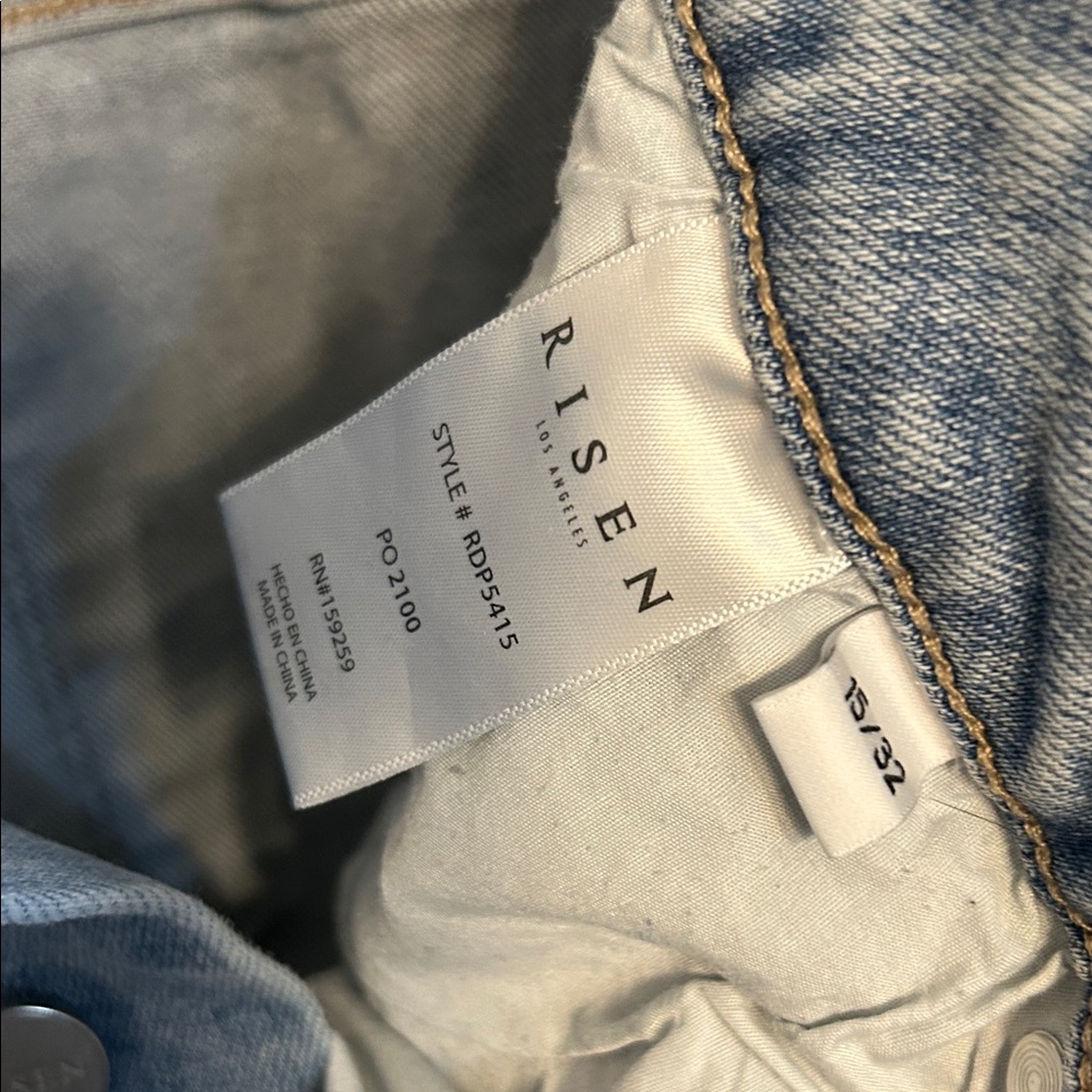 Risen Rayna Button fly High Rise Distressed Flare Jeans - Picture 6 of 9
